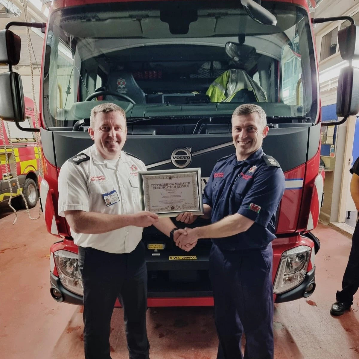 WM Aled Morgan SC Danny Bartley Station Commander Danny Bartley and Watch Manager Aled Morgan.