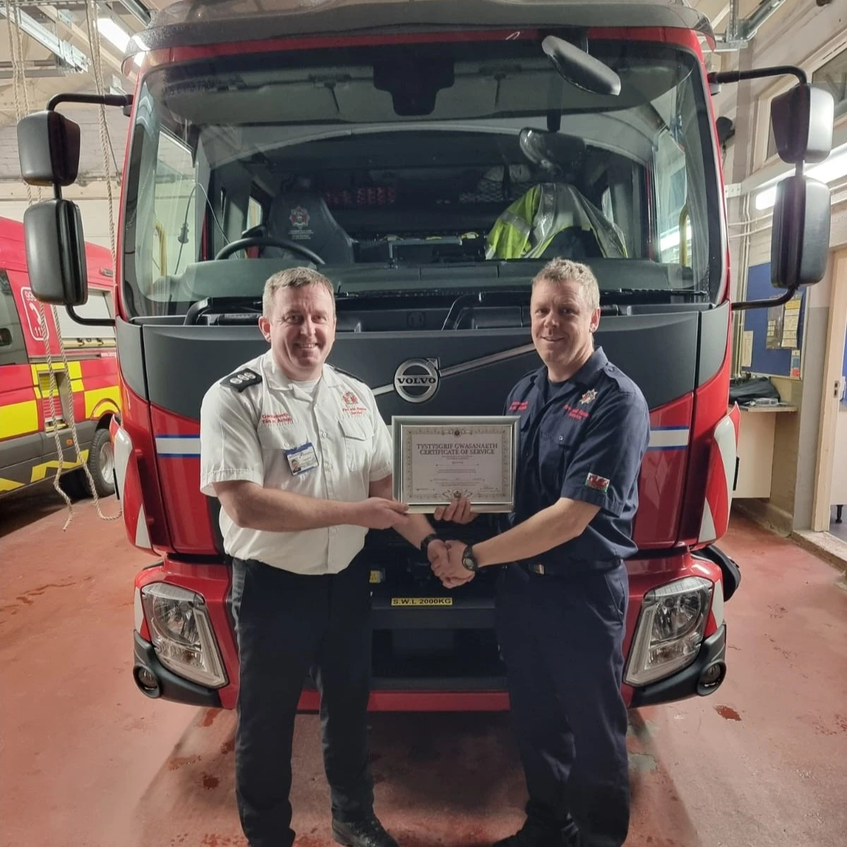 FF Glyn Jones SC Danny Bartley Station Commander Danny Bartley and Firefighter Glyn Jones.
